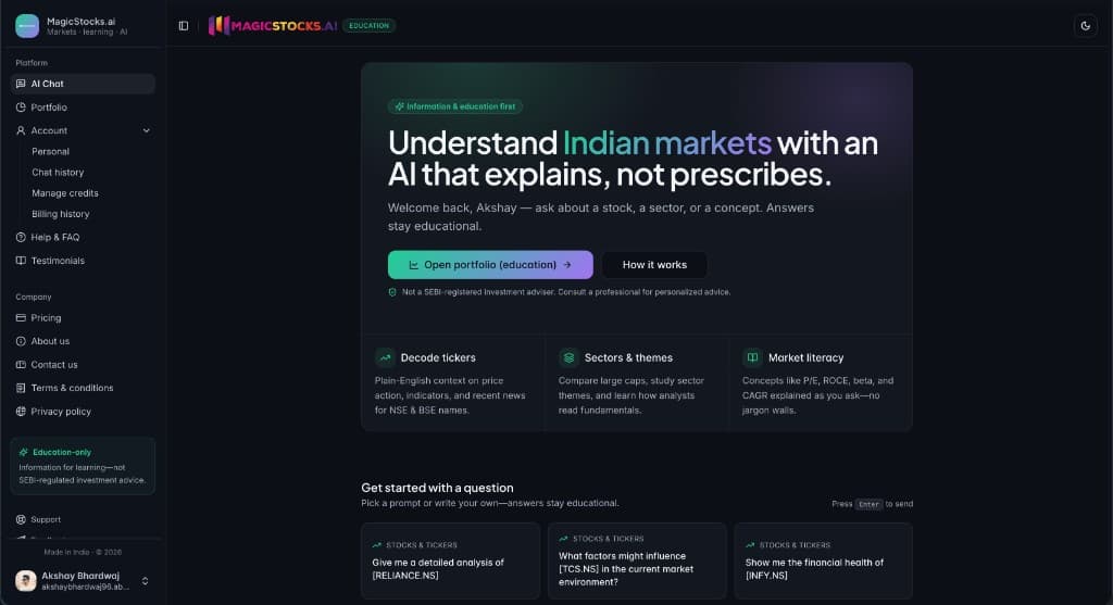 Preview for MagicStocks.ai